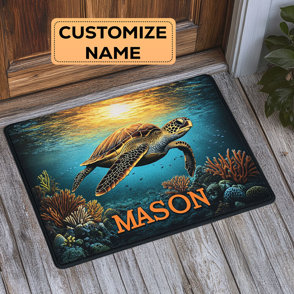 Ocean Turtle CW2508012CL Personalized Doormat