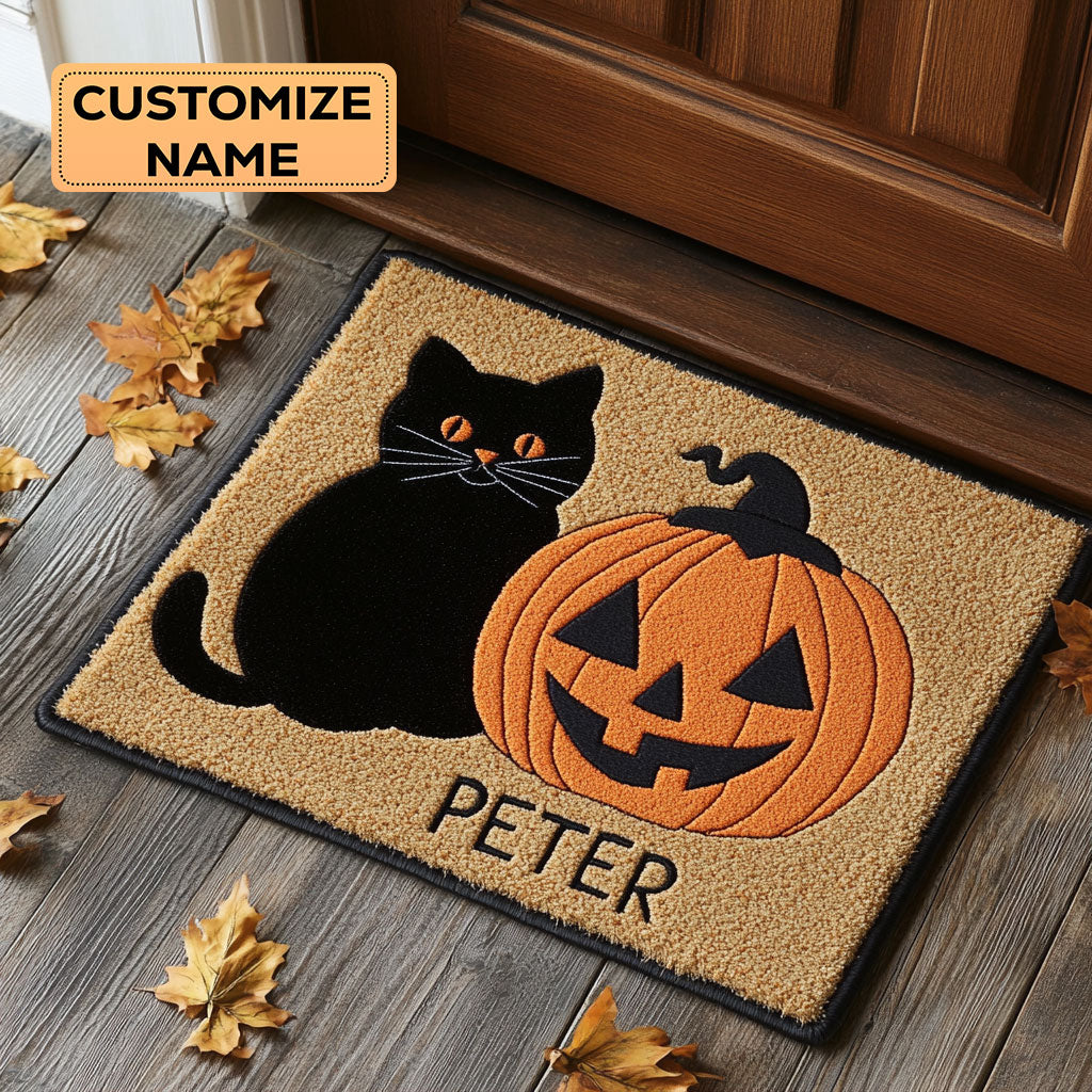 Pumpkin Orange Paw CP1808031CL Personalized Doormat