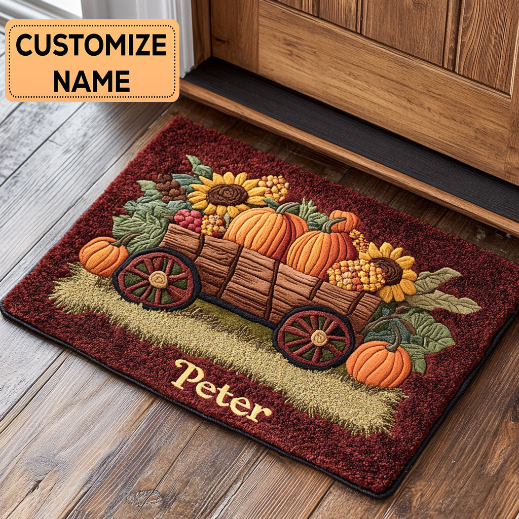 Harvest Wagon CP2808094CL Personalized Doormat