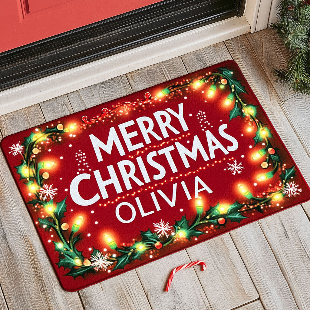 Christmas Here WJ2208038CL Personalized Doormat