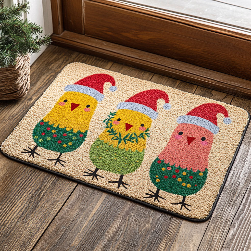 Festive Chicken Joy CW1908034CL Doormat