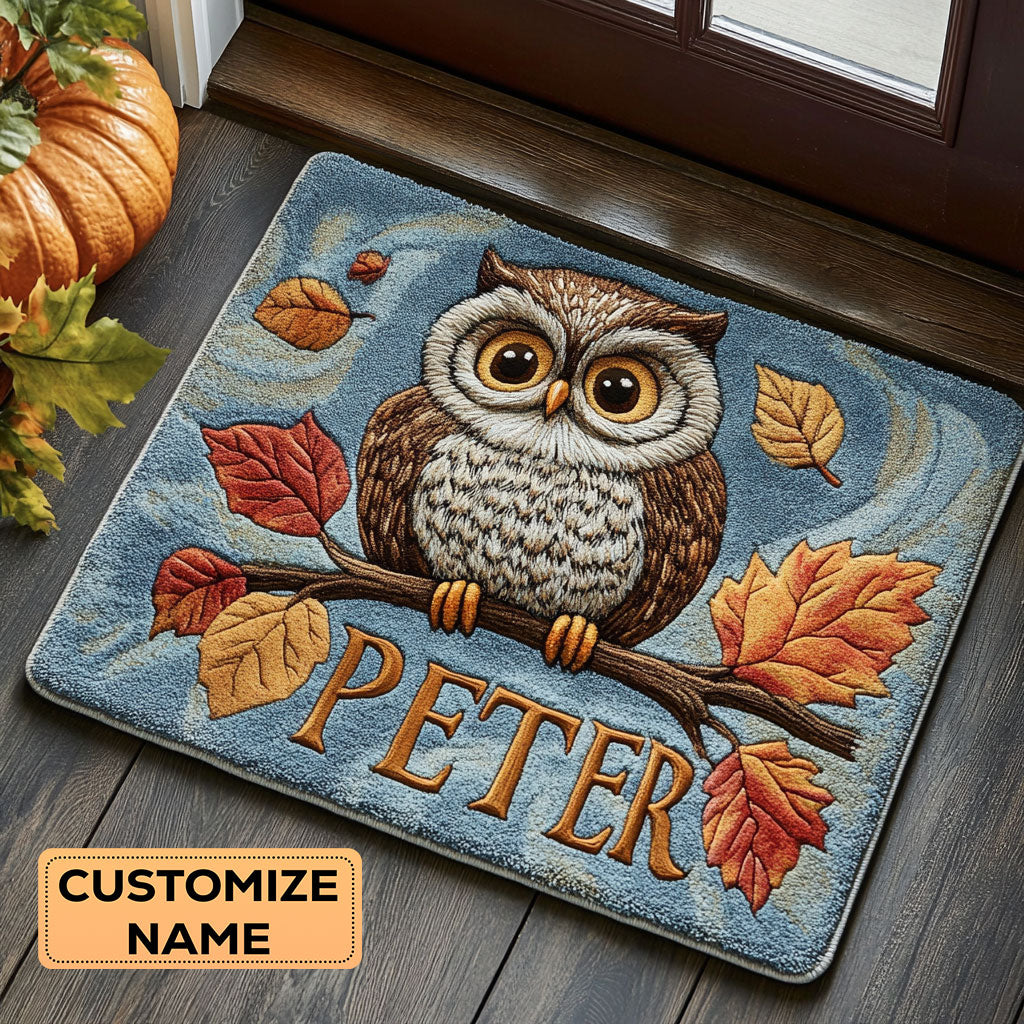 Owl Gaze CP1508126CL Personalized Doormat