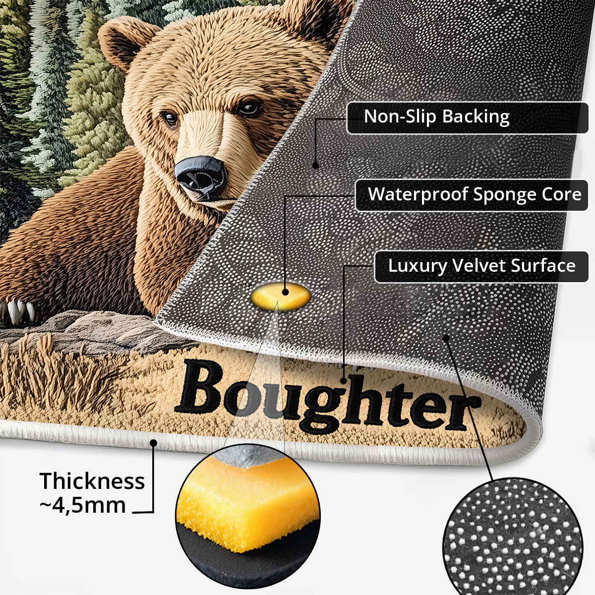 Bearfoot Retreat WJ1508003CL Personalized Doormat