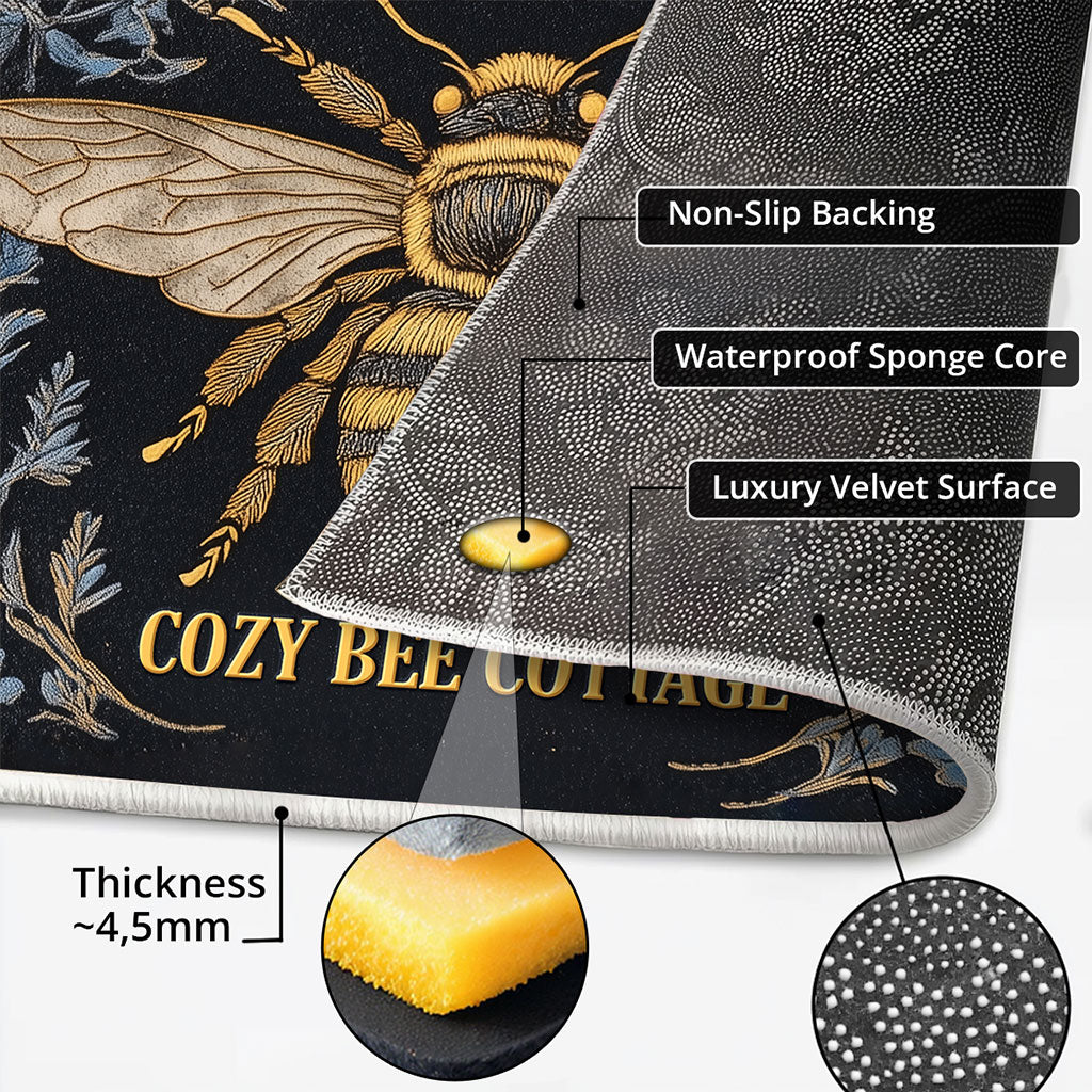Floral Bee CW1508068CL Personalized Doormat