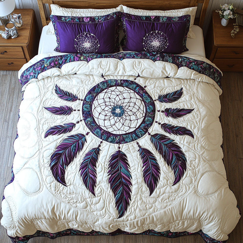 Purple Feather Dreamcatcher WY0802093CL Duvet Cover Set