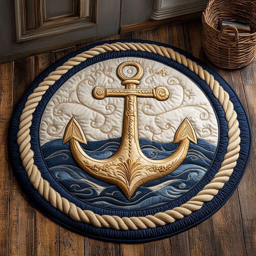 Anchor Ocean Heart WU2403010CL Quilted Round Mat