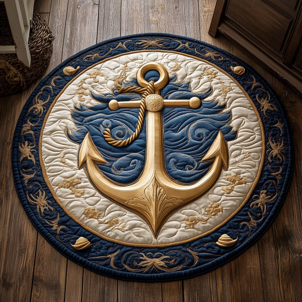 Anchor Ocean Heart WU2403011CL Quilted Round Mat