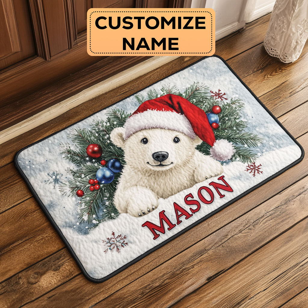 Snuggle Bear CW2008070CL Personalized Doormat