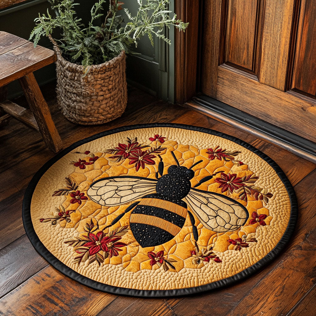 Bee Floral Honeydance WU2003023CL Quilted Round Mat