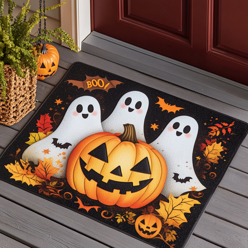 Ghost And Gourd Greetings WJ0908004CL Doormat