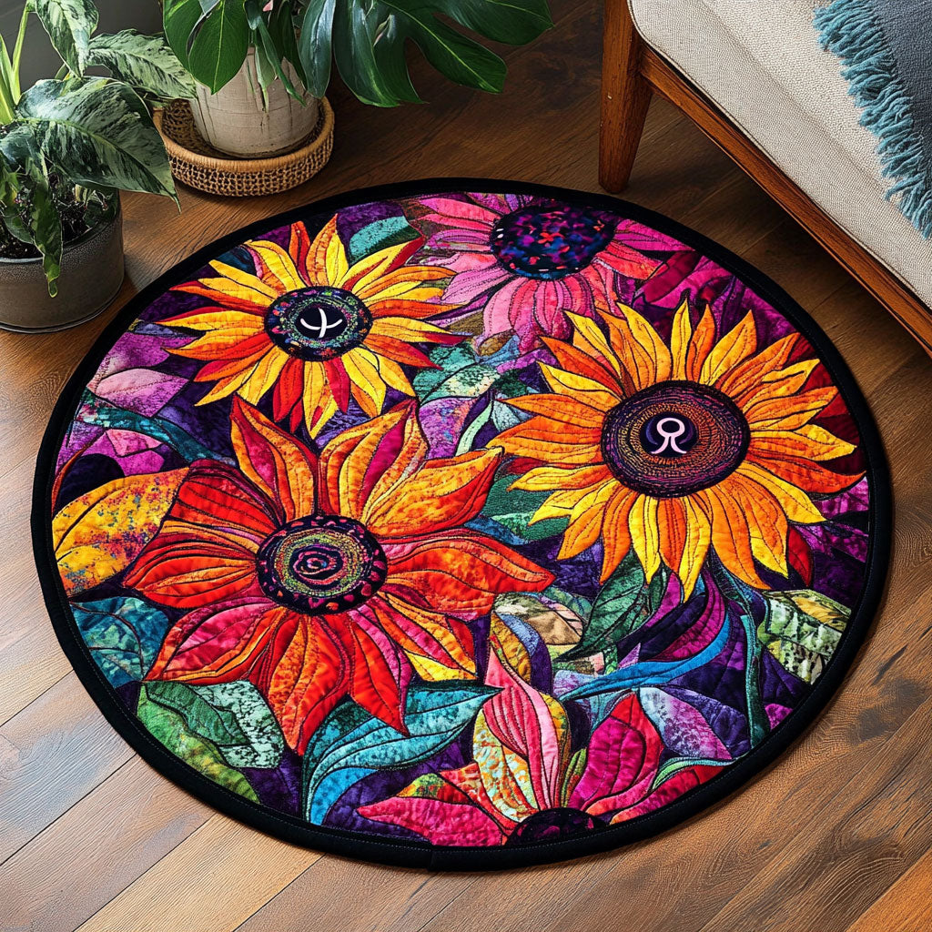 Hippie Harmony In Bloom WU2003071CL Quilted Round Mat
