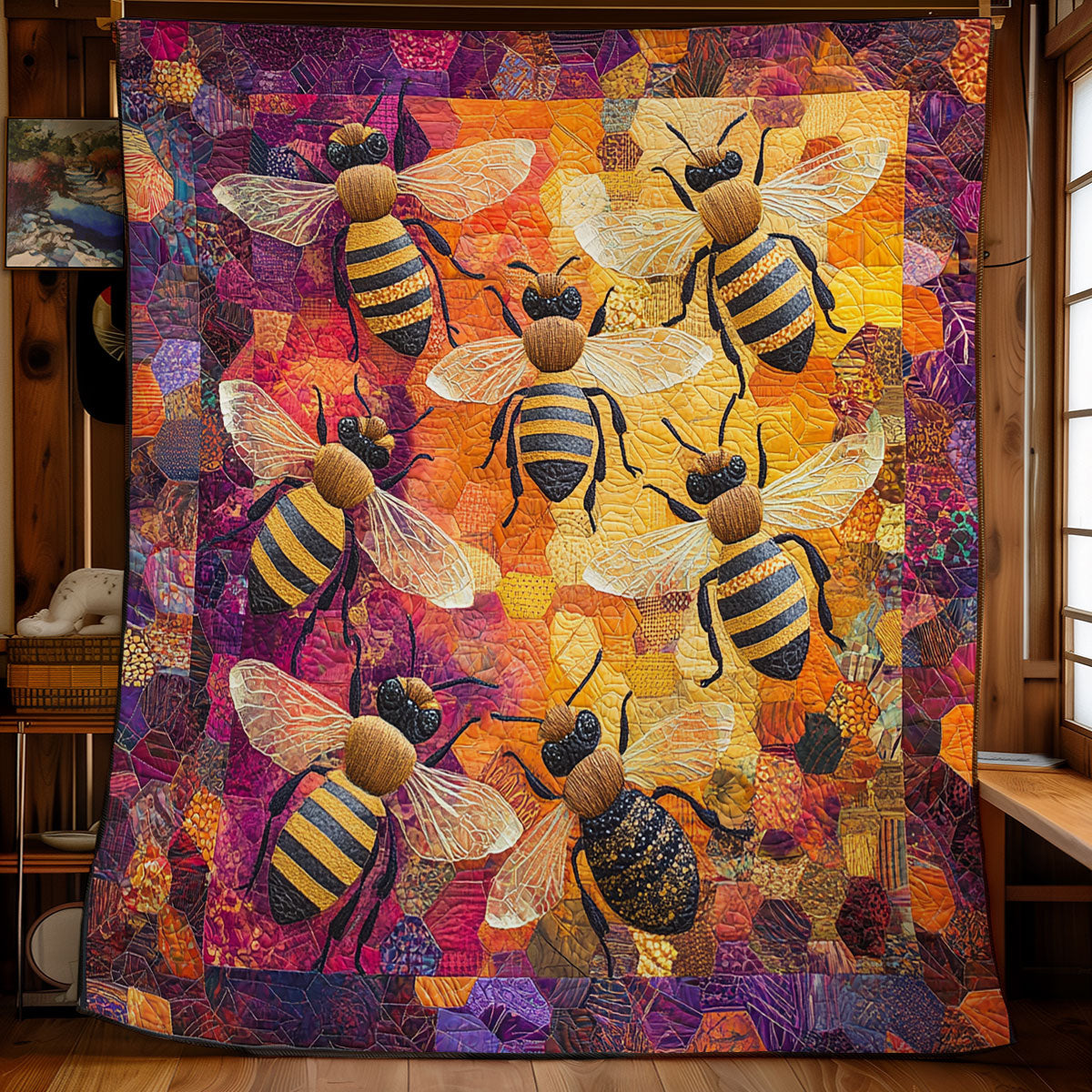 Vibrant Bee WU1002107CL Quilt