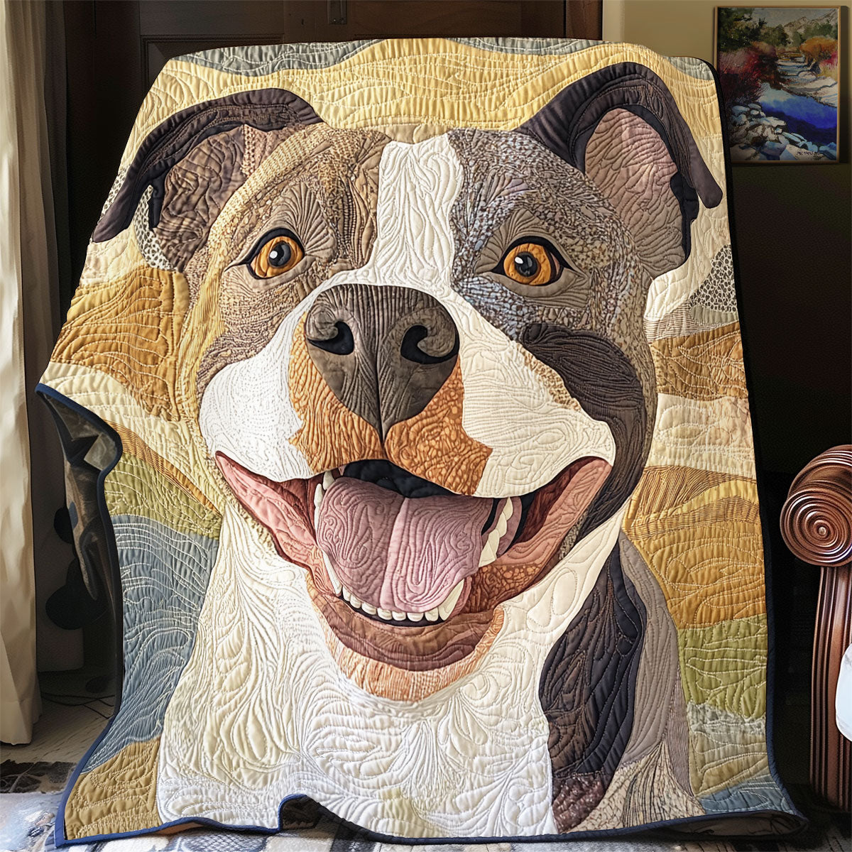 Happy Pitbull WU1302079CL Quilt