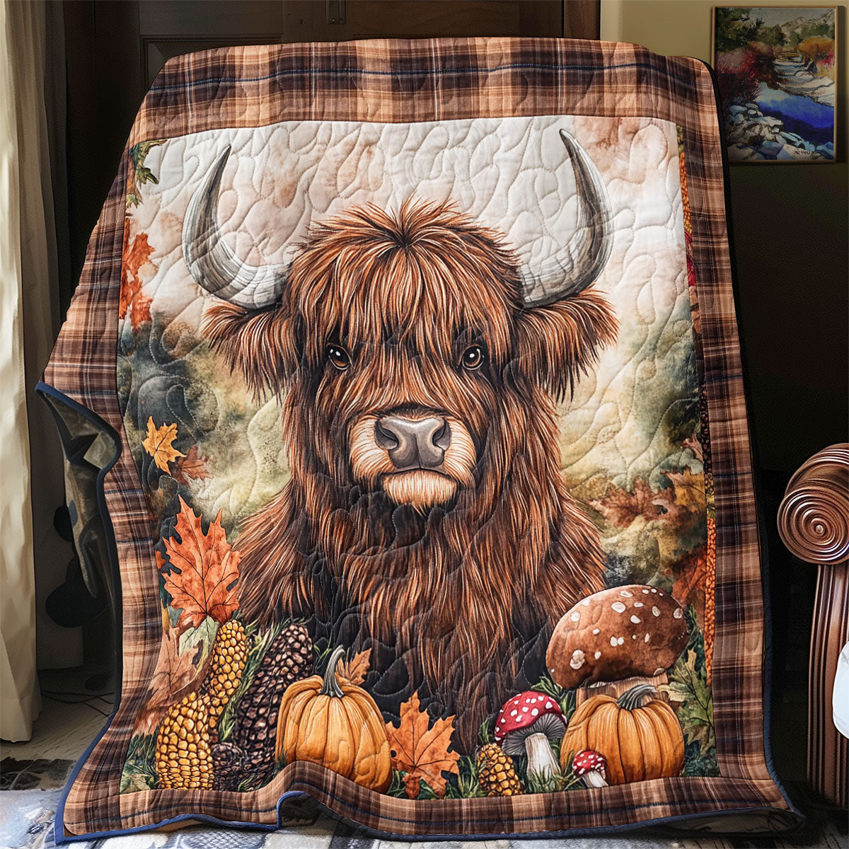 Highland Cow Autumn Feel WU1102006CL Quilt
