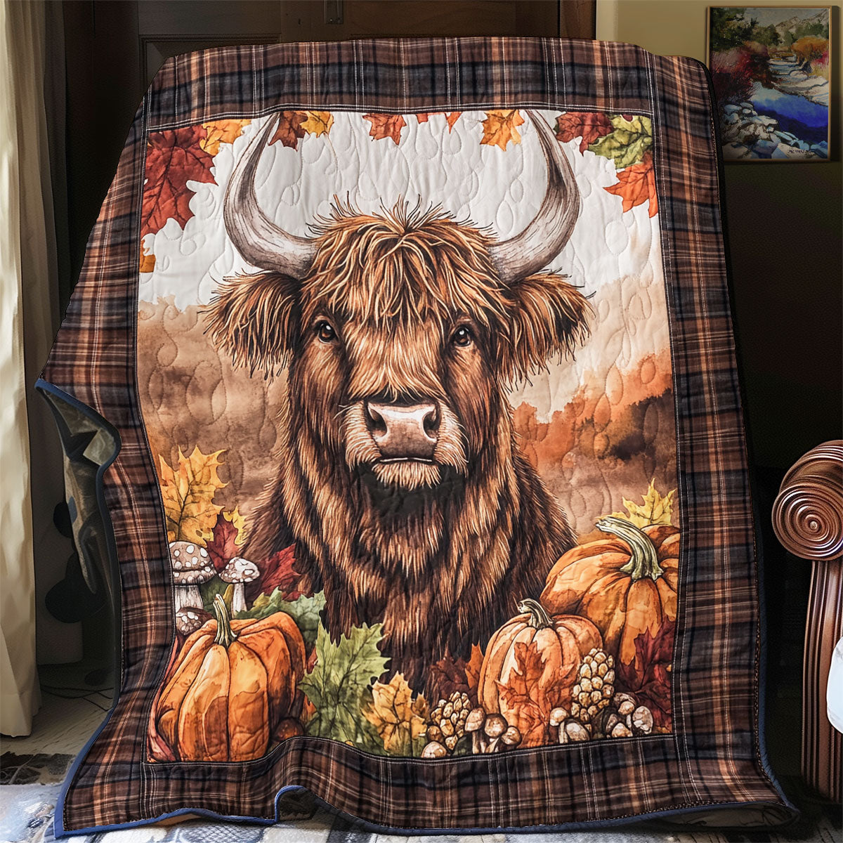 Highland Cow Autumn Feel WU1102007CL Quilt