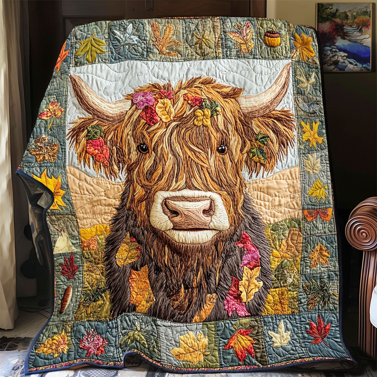 Highland Cow Autumn Feel WU1102009CL Quilt