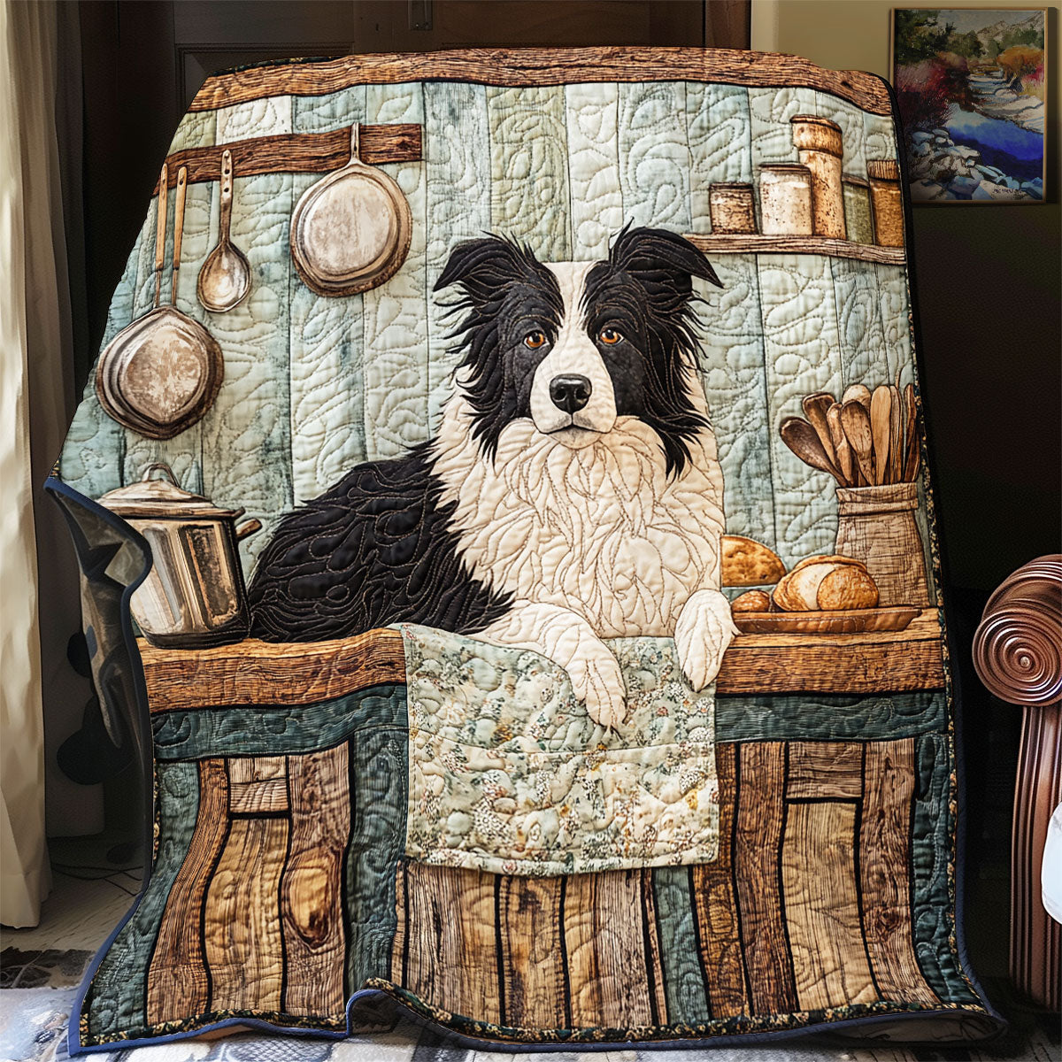 My Lovely Border Collie WU1302022CL Quilt