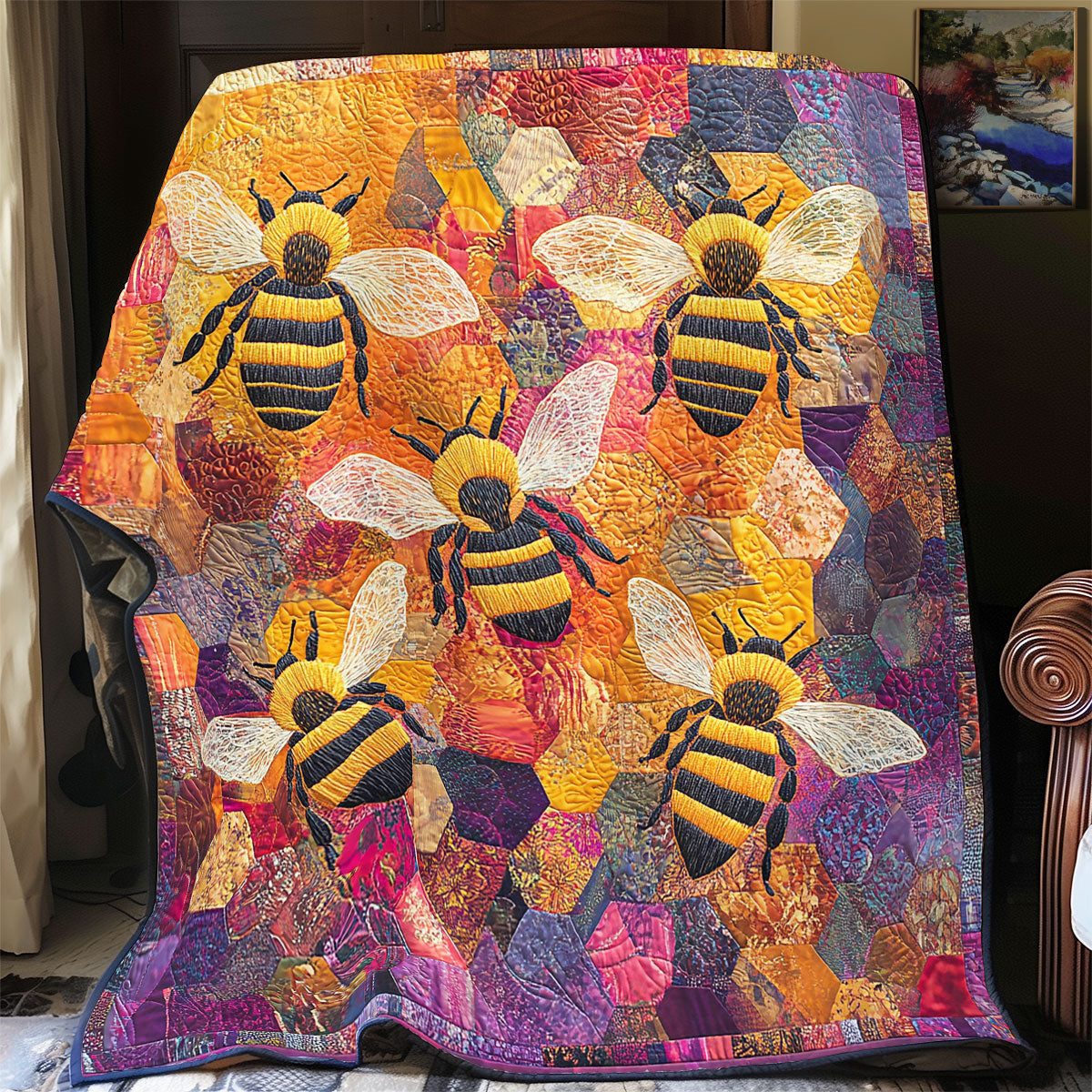 Vibrant Bee WU1002105CL Quilt