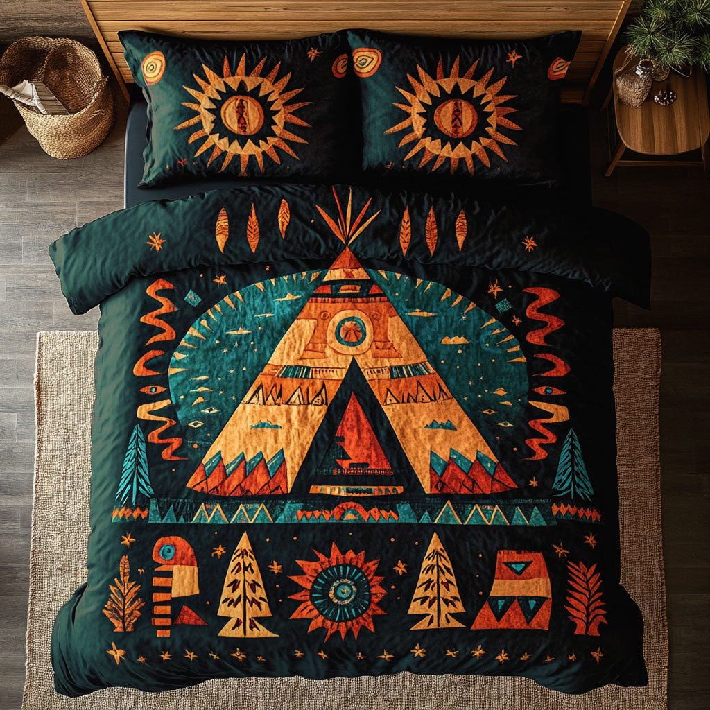 Native American Spirit Of The Sunset Plains WU1903059CL Duvet Cover Set
