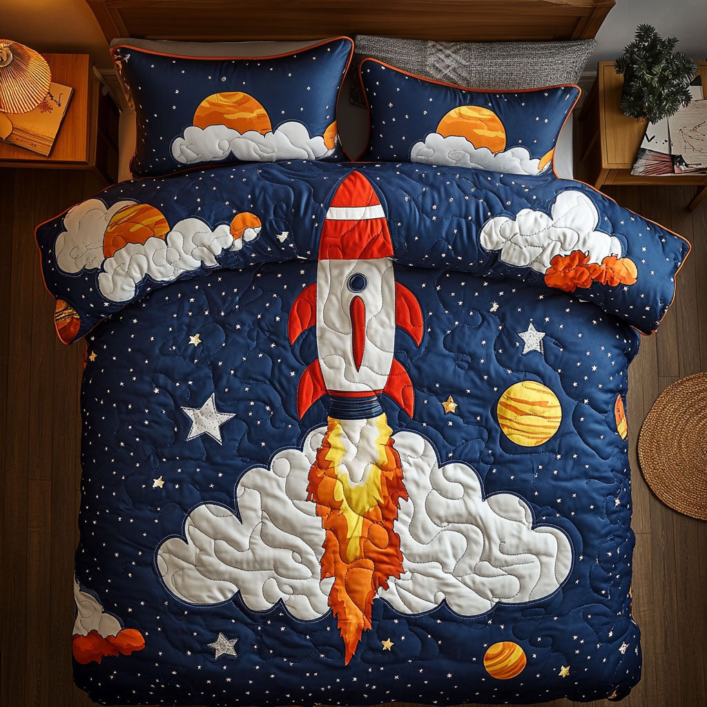 Rocket In The Galaxy WU1002026CL Duvet Cover Set