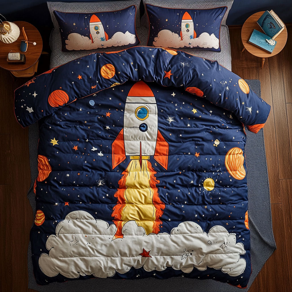 Rocket In The Galaxy WU1002027CL Duvet Cover Set