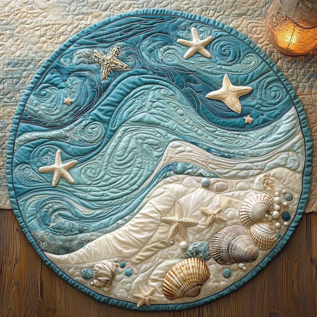 Starfish Serenity WU2003005CL Quilted Round Mat
