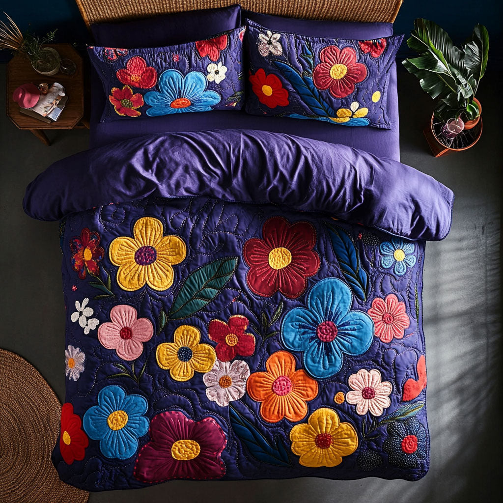 Vibrant Petal Patchwork WU1903039CL Duvet Cover Set