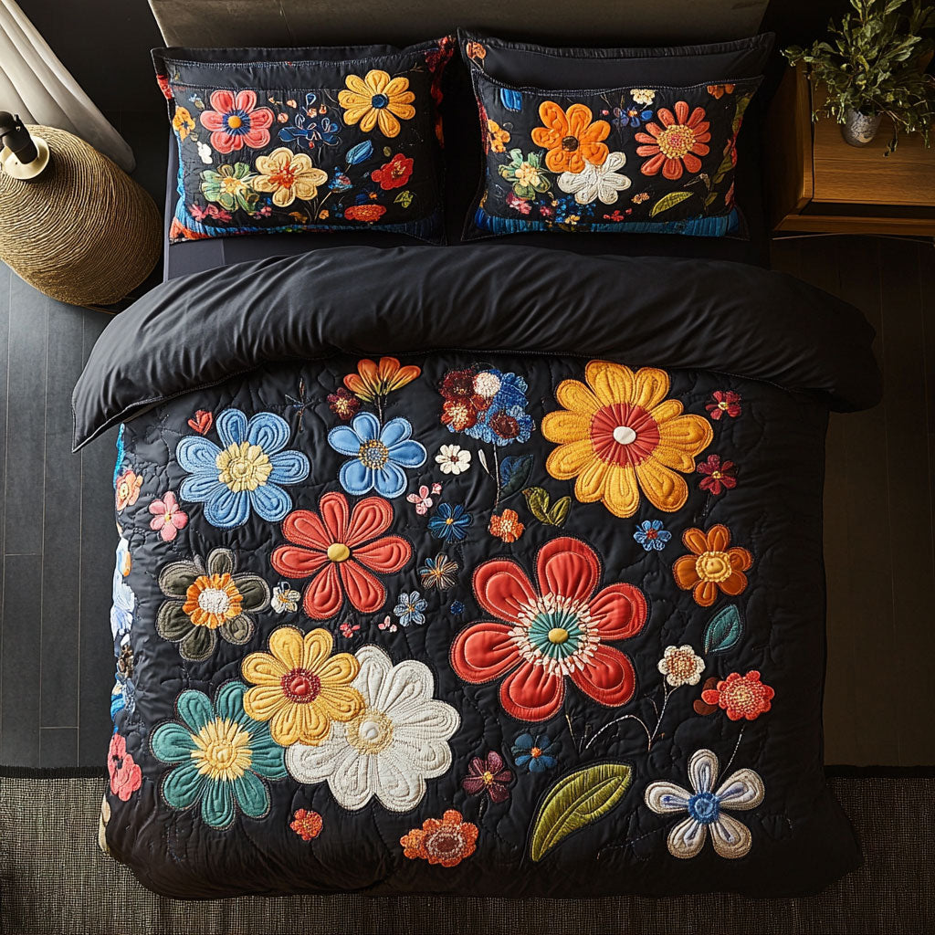 Vibrant Petal Patchwork WU1903040CL Duvet Cover Set