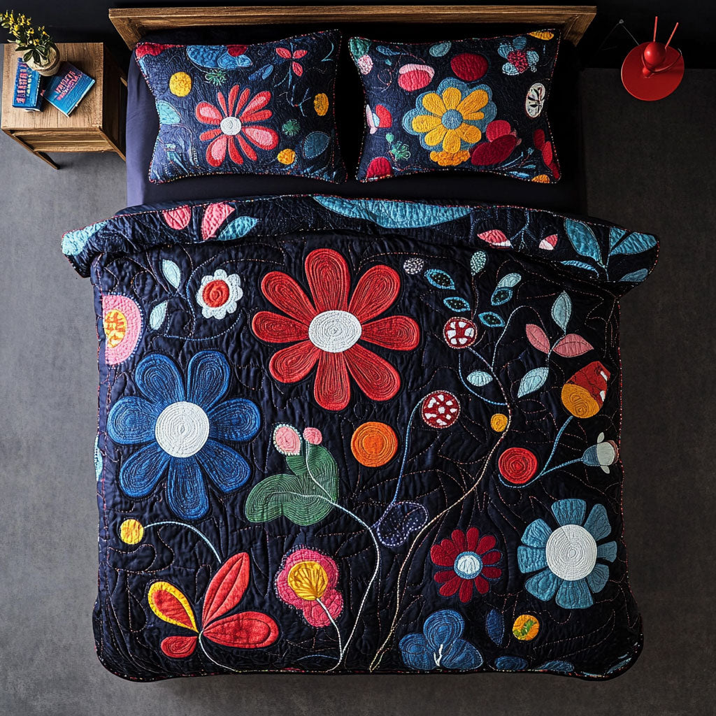 Vibrant Petal Patchwork WU1903041CL Duvet Cover Set