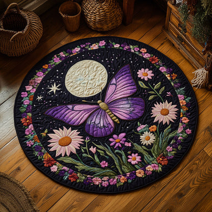 Moonlit Butterfly WY1107054CL Quilted Round Mat