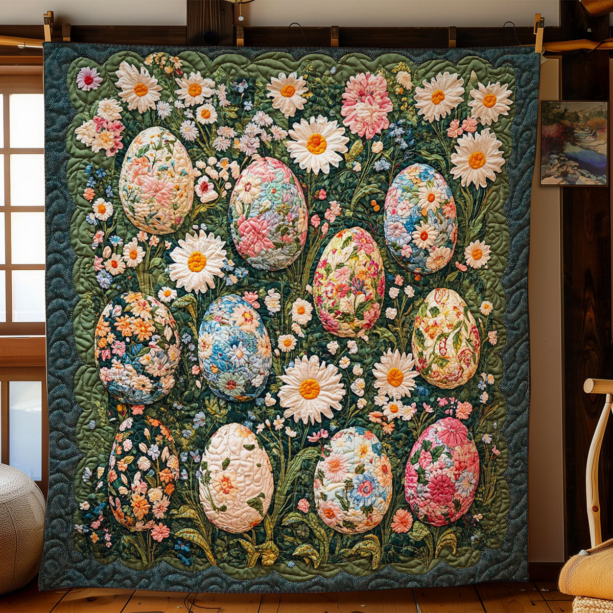 Flower Easter Egg WY1303048CL Quilt