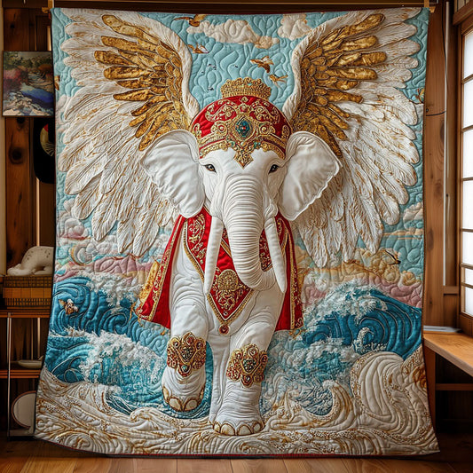 Angel Elephant In Ocean WY1002004CL Quilt