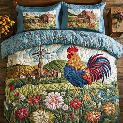 Rural Rooster WY1703056CL Duvet Cover Set