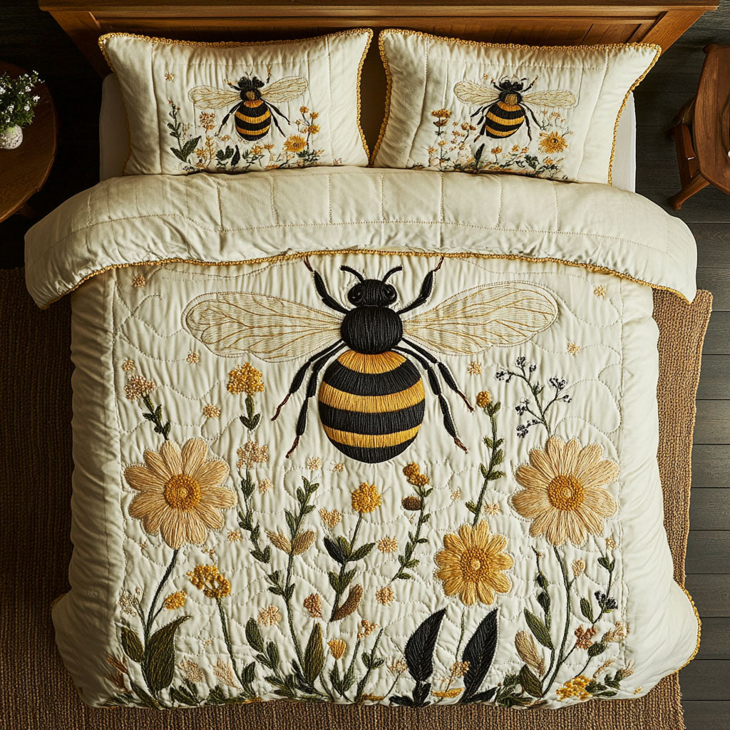 Bee In Wildflower Garden WY2603001CL Duvet Cover Set