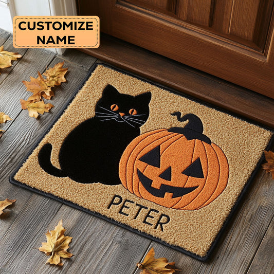Pumpkin Orange Paw CP1808031CL Personalized Doormat