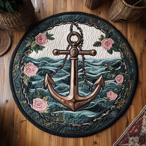 Anchor And Roses WY1106056CL Quilted Round Mat