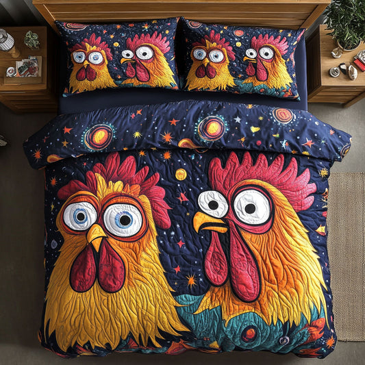 Galactic Roosters WY1203113CL Duvet Cover Set