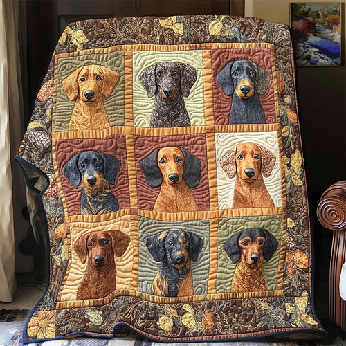 Vintage Dachshund Portrait WY1303049CL Quilt