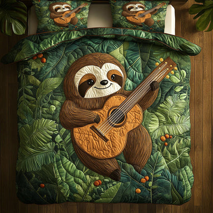 Sloth Play Guitar WY1004033CL Duvet Cover Set
