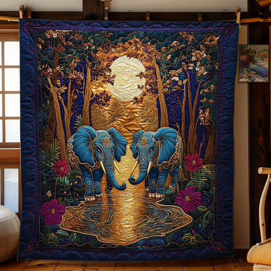 Elephant Under The Moon WY1303034CL Quilt