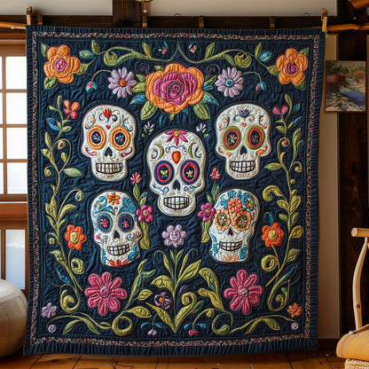 Skull In Flower WY0503129CL Quilt