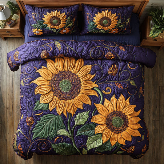 Mystic Purple Sunflower Garden WY0603054CL Duvet Cover Set