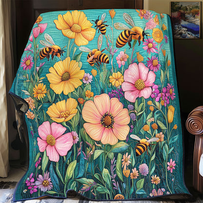 Floral Bees WY1803025CL Quilt