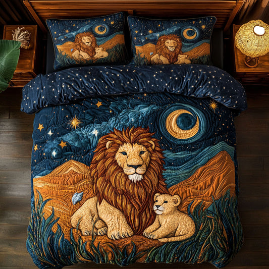 Lion Family In Desert WY2105029CL Duvet Cover Set