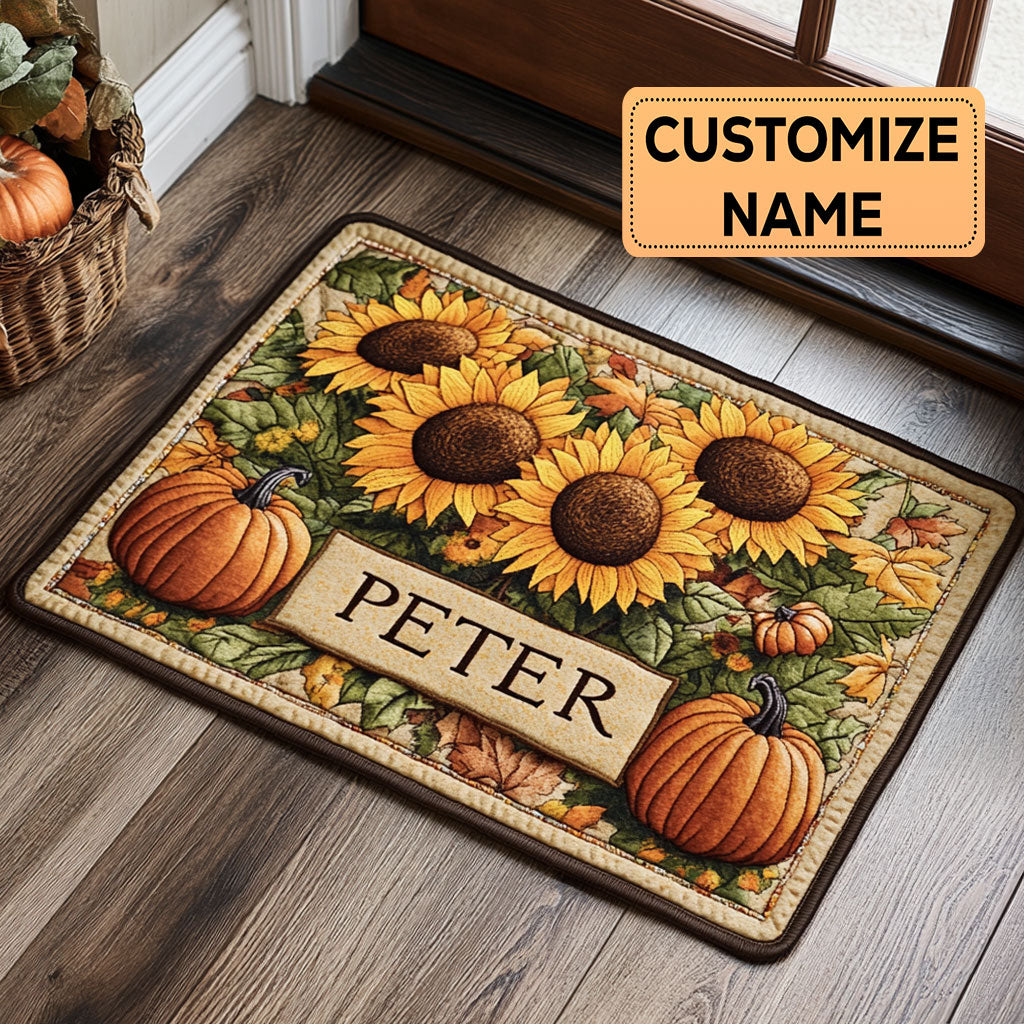 Sunflower Harvest CP2808103CL Personalized Doormat