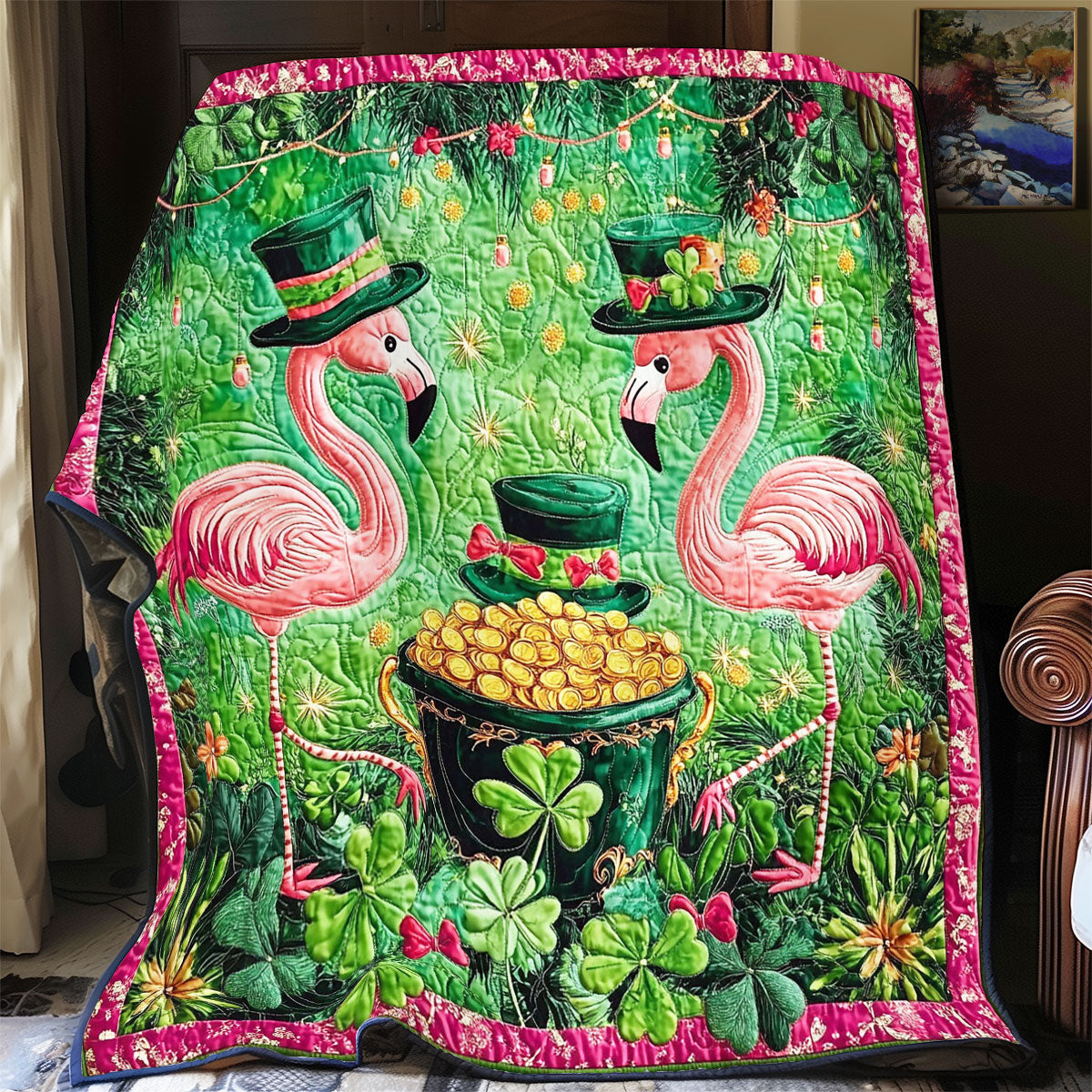 Flamingo Fortune WY1003022CL Quilt