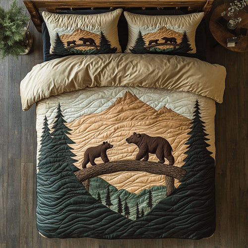 Mountain Bear Crossing WY3103003CL Duvet Cover Set