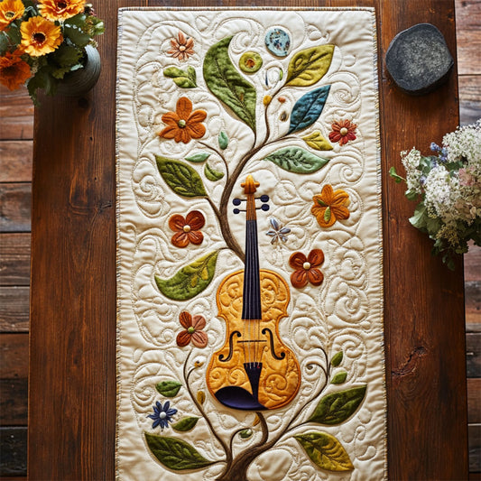 Violin Garden WY0705045CL Quilted Table Runner