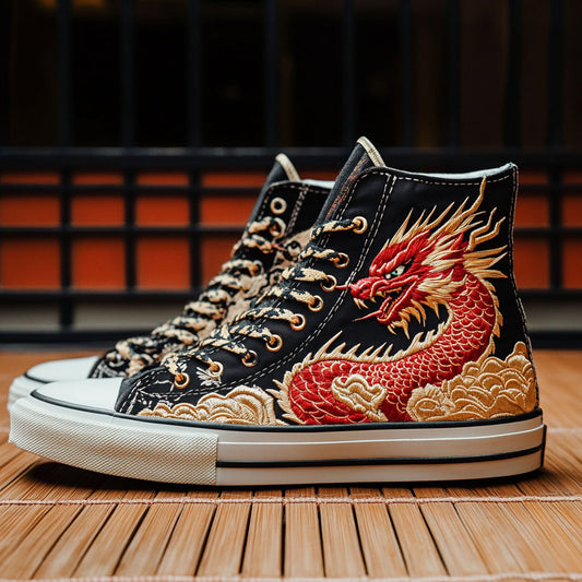 Scarlet Fury Dragon CW1109099CL Canvas High-Tops