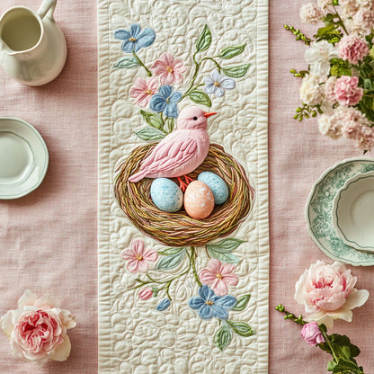 Bird In Easter Nest WY0907049CL Quilted Table Runner